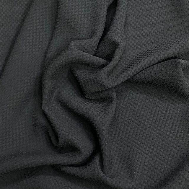 Pound A Metre 3 Metres Winter Textured Viscose Jersey- 55" Wide (Black) (Christmas Sale)