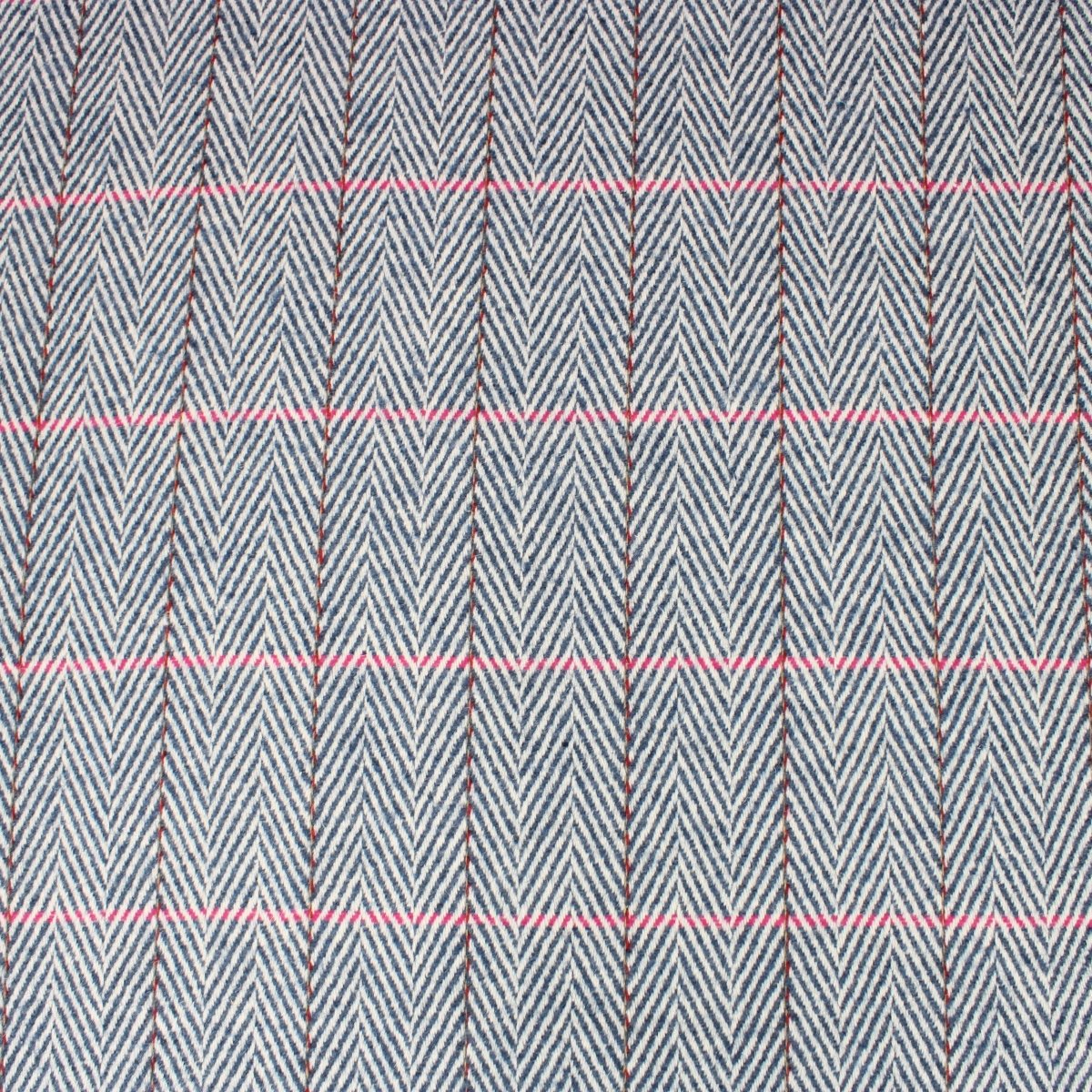 3 Metres Wool Rich Chevron Fabric 55" Wide Blue - Pound A Metre