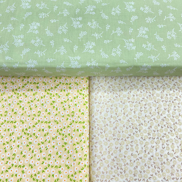 Pound A Metre 3 Piece Bundle Digitally Printed 100% Cotton- 45" Wide (Flower Garden)