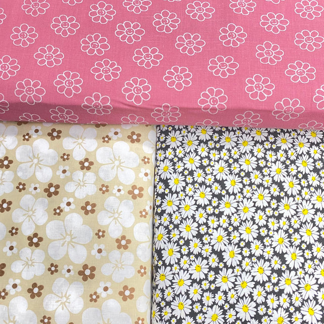 Pound A Metre 3 Piece Bundle Digitally Printed 100% Cotton- 45" Wide (Summer Floral)