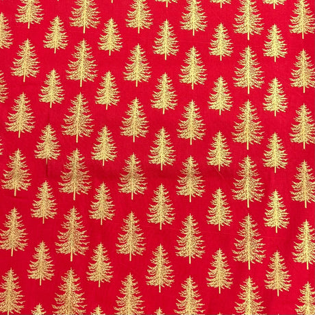 Pound A Metre 3 Piece Bundle Digitally Printed Gold Foil Christmas 100% Cotton- 45" Wide (Christmas Tree Bundle)