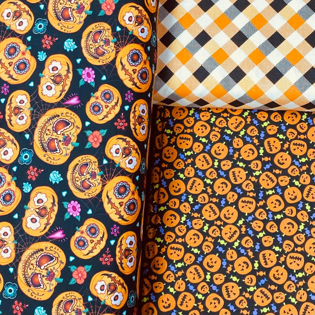 Pound A Metre 3 Piece Bundle Digitally Printed Halloween 100% Cotton- 45" Wide (Halloween Bundle)