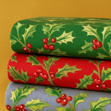 Pound A Metre 3 Pieces Bundle Super Soft Christmas Print Poplin Cotton - 45" Wide (Mistletoe Bundle)