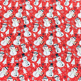 Pound A Metre 3 Pieces Bundle Super Soft Christmas Print Poplin Cotton - 45" Wide (Snowman Bundle)