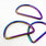 Pound A Metre Rainbow / Pack Of 2 38/40mm Metal D-Rings For Bags- 5 Colours- Pack Of 2
