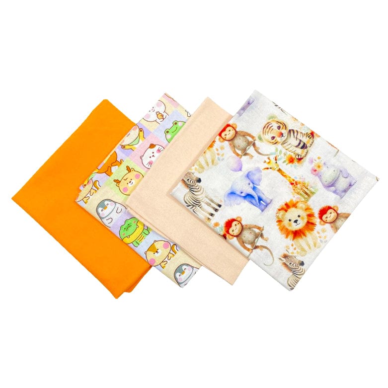 Pound A Metre 4 Fat Quarters 4 Piece Fat Quarter Bundle- 100% Cotton (Animal Love)