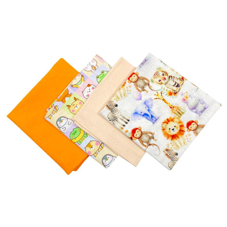 Pound A Metre 4 Fat Quarters 4 Piece Fat Quarter Bundle- 100% Cotton (Animal Love)