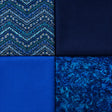 Pound A Metre 4 Fat Quarters 4 Piece Fat Quarter Bundle- 100% Cotton (Blue Moods)