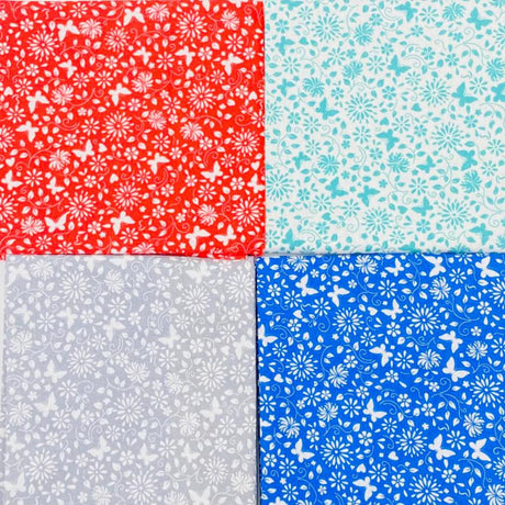 Pound A Metre 4 Fat Quarters 4 Piece Fat Quarter Bundle- 100% Cotton (Butterflies) (Black Friday Sale)
