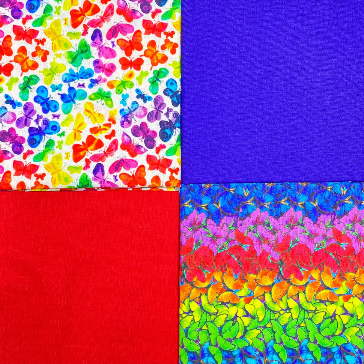 Pound A Metre 4 Fat Quarters 4 Piece Fat Quarter Bundle- 100% Cotton (Butterfly)