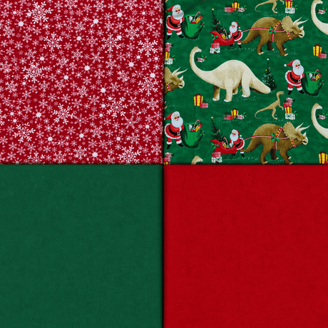 Pound A Metre 4 Fat Quarters 4 Piece Fat Quarter Bundle- 100% Cotton (Festive)