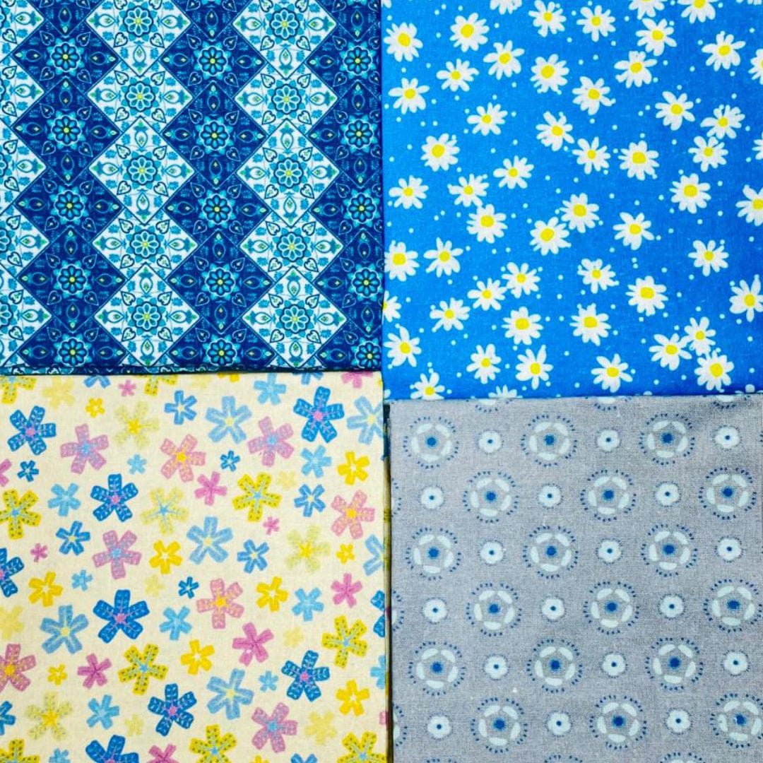 7 Stück Fat Quarters Stoff Bundle – Floral Bedruckte Baumwolle, Ca. 46x56 Cm | Für Quilten, Nähen & Patchwork