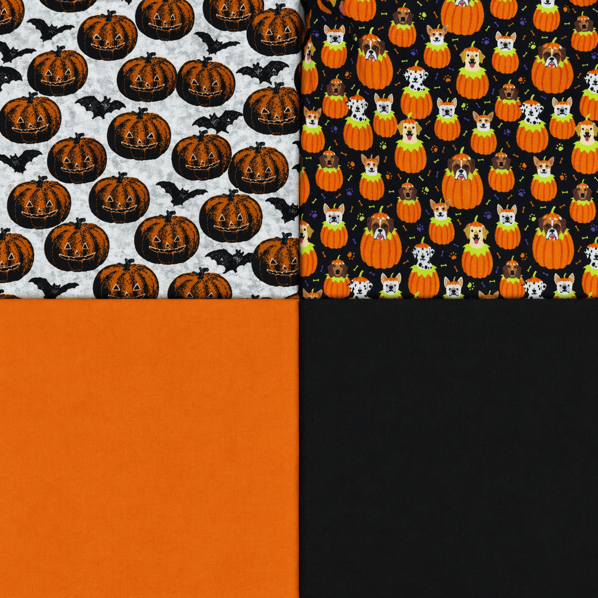 Pound A Metre 4 Fat Quarters 4 Piece Fat Quarter Bundle- 100% Cotton (Halloween)