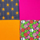 Pound A Metre 4 Fat Quarters 4 Piece Fat Quarter Bundle- 100% Cotton (Halloween Scare)
