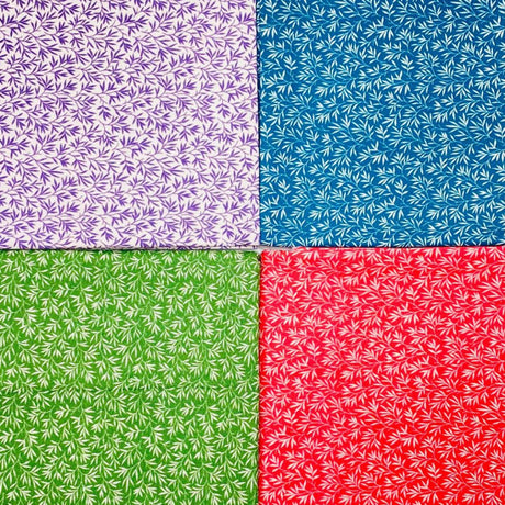 Pound A Metre 4 Fat Quarters 4 Piece Fat Quarter Bundle- 100% Cotton (Leafs) (Black Friday Sale)