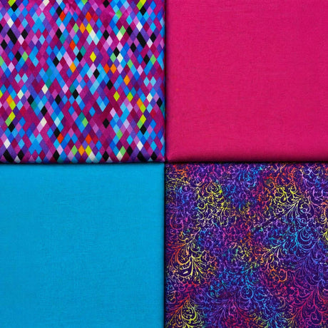 Pound A Metre 4 Fat Quarters 4 Piece Fat Quarter Bundle- 100% Cotton (Multicolour)