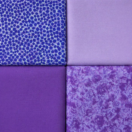 Pound A Metre 4 Fat Quarters 4 Piece Fat Quarter Bundle- 100% Cotton (Pretty Purple)