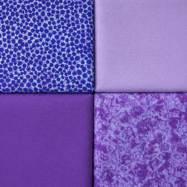 Pound A Metre 4 Fat Quarters 4 Piece Fat Quarter Bundle- 100% Cotton (Pretty Purple)