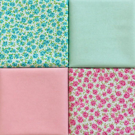 Pound A Metre 4 Fat Quarters 4 Piece Fat Quarter Bundle- 100% Cotton (Rose Garden)