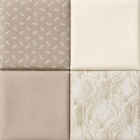Pound A Metre 4 Fat Quarters 4 Piece Fat Quarter Bundle- 100% Cotton (Soft Stone)