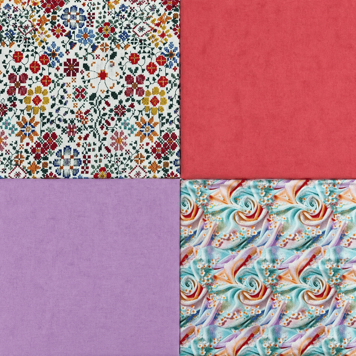 Pound A Metre 4 Fat Quarters 4 Piece Fat Quarter Bundle- 100% Cotton (Spring Tapestry)