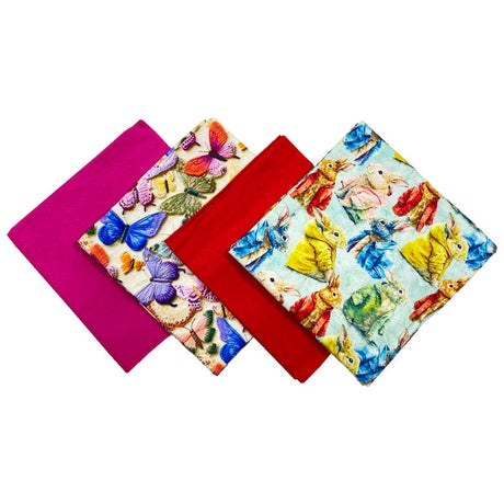 Pound A Metre 4 Fat Quarters 4 Piece Fat Quarter Bundle- 100% Cotton (Whimsical Animals)