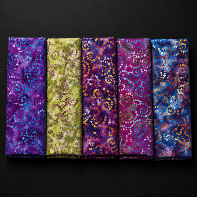 Pound A Metre 5 x 1 Metre 5 Metre Bali Batik Fabric Bundle- 100% Cotton (2005)