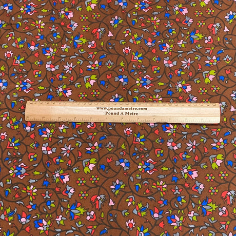 Pound A Metre 5 Metres Luxury Printed Cotton – 36" Wide- (Brown) (EOL)