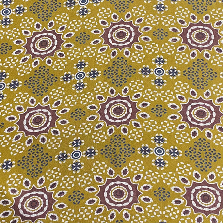 Pound A Metre 5 Metres Printed Alphine Fabric 36'' Wide - (Yellow Design)