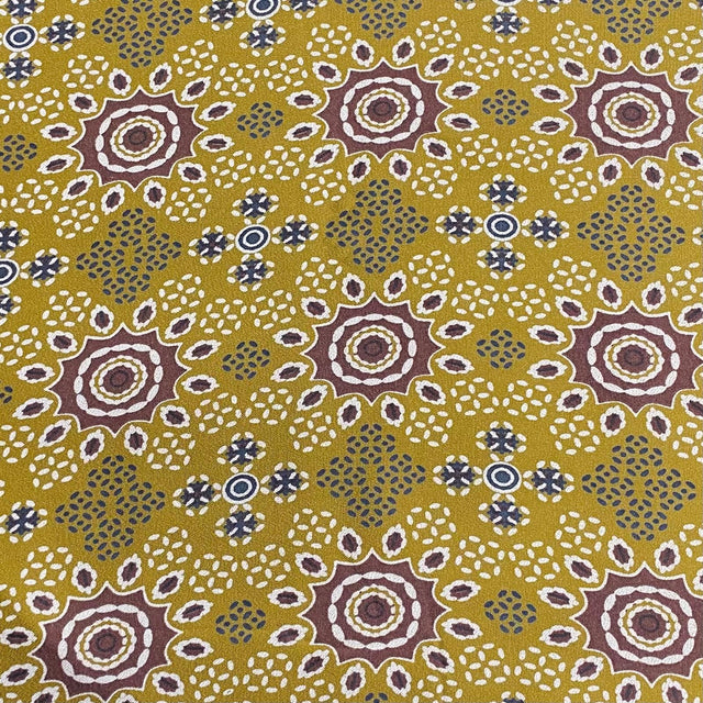 Pound A Metre 5 Metres Printed Alphine Fabric 36'' Wide - (Yellow Design)