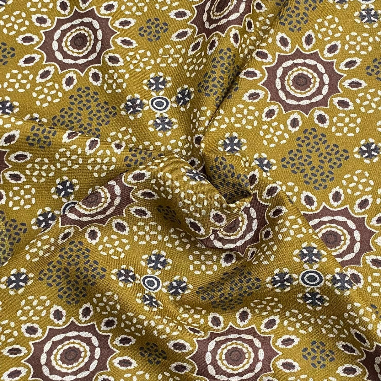 Pound A Metre 5 Metres Printed Alphine Fabric 36'' Wide - (Yellow Design)