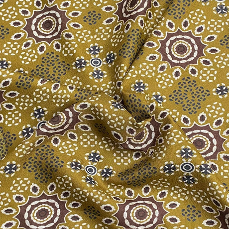 Pound A Metre 5 Metres Printed Alphine Fabric 36'' Wide - (Yellow Design)