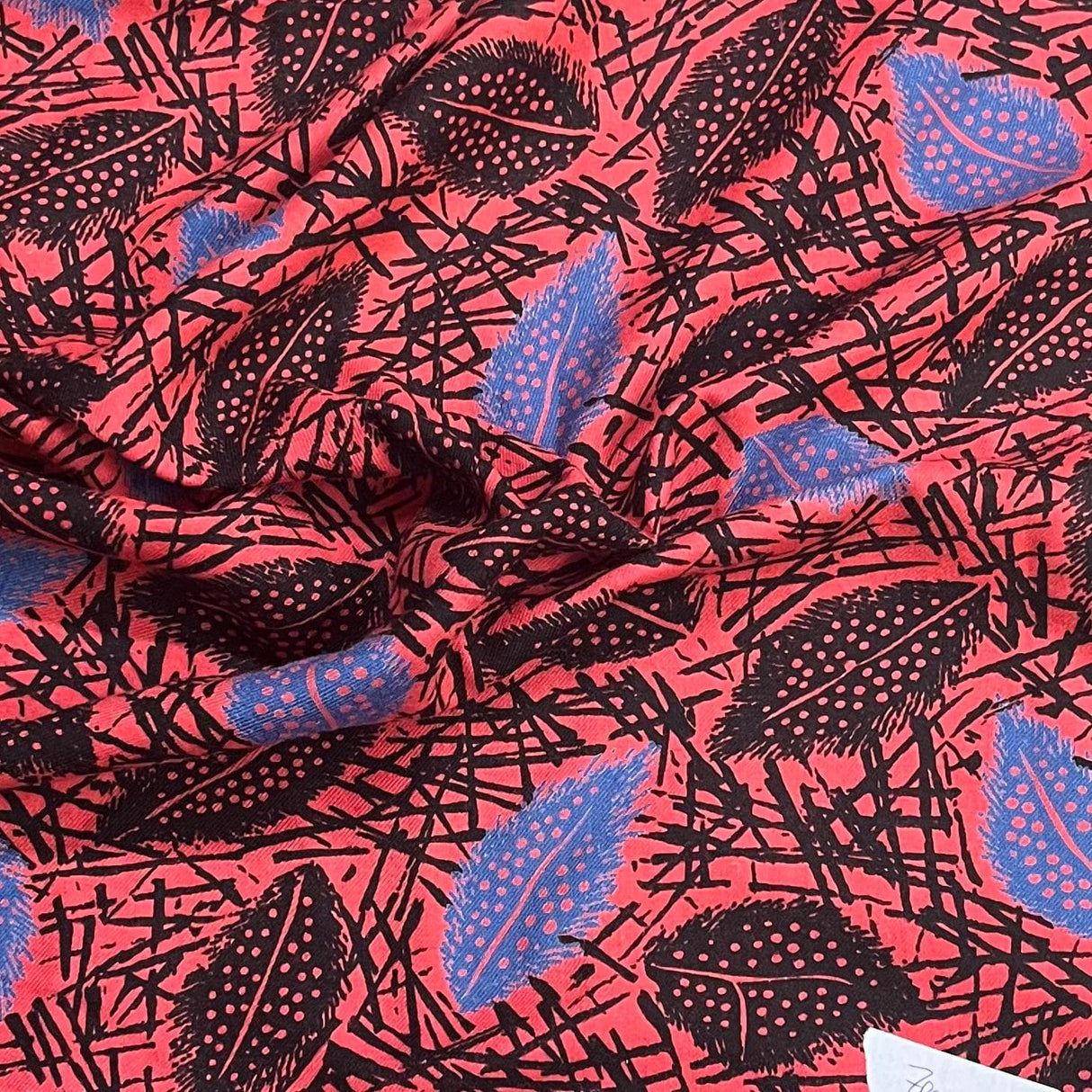 Pound A Metre 5 Metres Printed Dressmaking Viscose Fabric – 55" Wide (Red Flower)