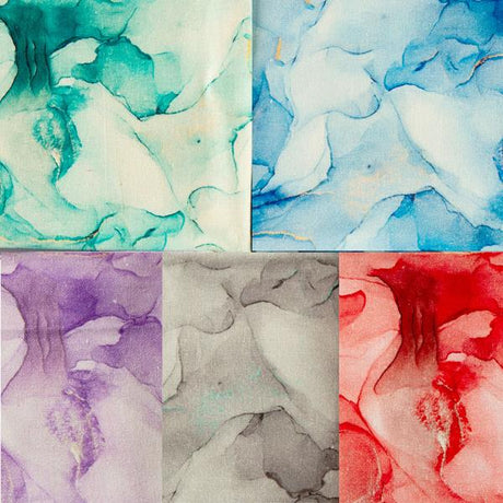 5 Piece 100% Cotton Fat Quarter Bundle- 'Rosey Marble' - Pound A Metre