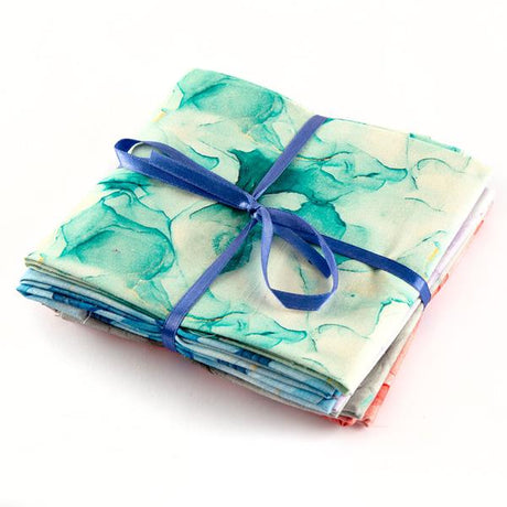 5 Piece 100% Cotton Fat Quarter Bundle- 'Rosey Marble' - Pound A Metre