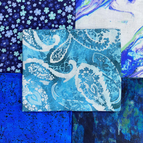 Pound A Metre 5 Fat Quarters 5 Piece Fat Quarter Bundle - 100% Cotton (Blue)