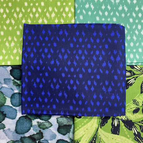 Pound A Metre 5 Fat Quarters 5 Piece Fat Quarter Bundle - 100% Cotton (Green Blue)