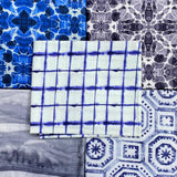 Pound A Metre 5 Fat Quarters 5 Piece Fat Quarter Bundle - 100% Cotton (White & Blue)