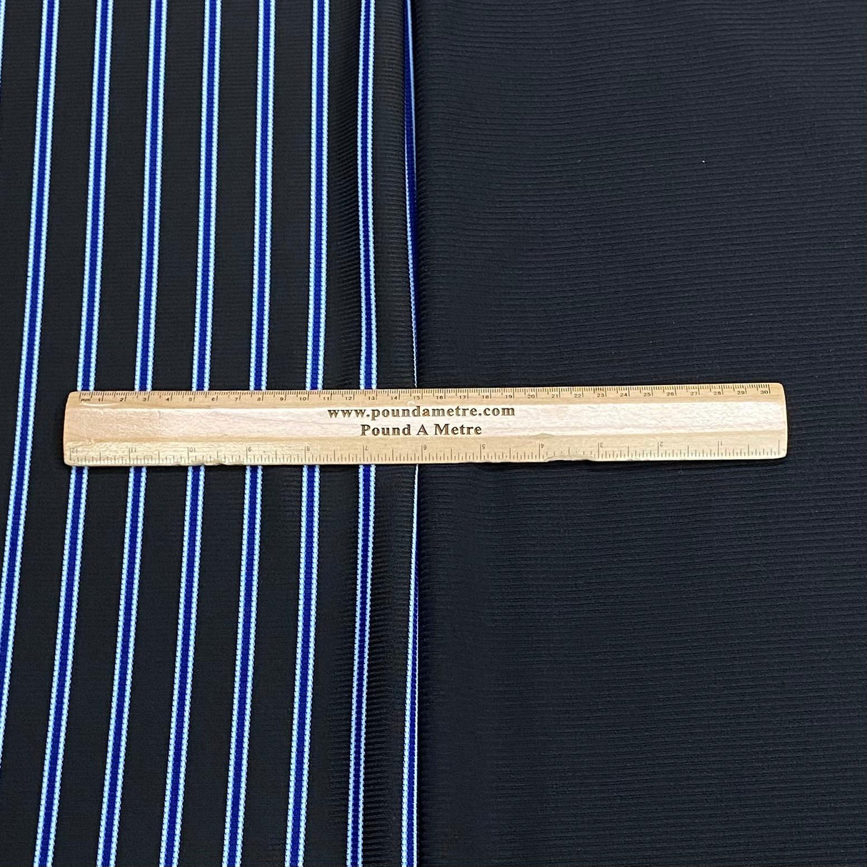 Pound A Metre 6 Metres 6 Metre Bundle – Luxurious Soft Viscose Jersey (1 Plain + 1 Printed) (Black & Blue)
