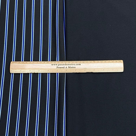 Pound A Metre 6 Metres 6 Metre Bundle – Luxurious Soft Viscose Jersey (1 Plain + 1 Printed) (Black & Blue)