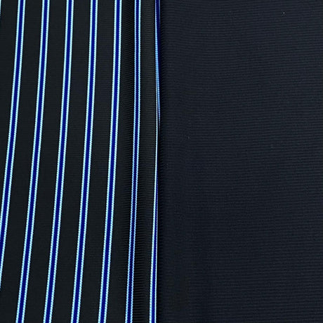 Pound A Metre 6 Metres 6 Metre Bundle – Luxurious Soft Viscose Jersey (1 Plain + 1 Printed) (Black & Blue)