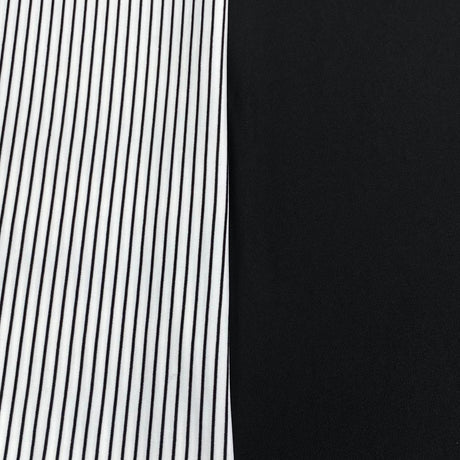 Pound A Metre 6 Metres 6 Metre Bundle – Luxurious Soft Viscose Jersey (1 Plain + 1 Printed) (Black & White)