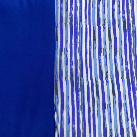 Pound A Metre 6 Metres 6 Metre Bundle – Luxurious Soft Viscose Jersey (1 Plain + 1 Printed) (Bundle 2)