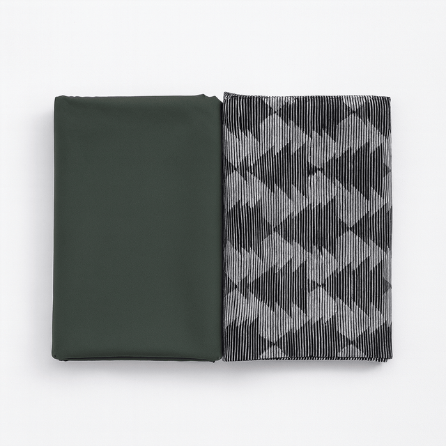 Pound A Metre 6 Metres 6 Metre Bundle – Luxurious Soft Viscose Jersey (1 Plain + 1 Printed) (Bundle 3)