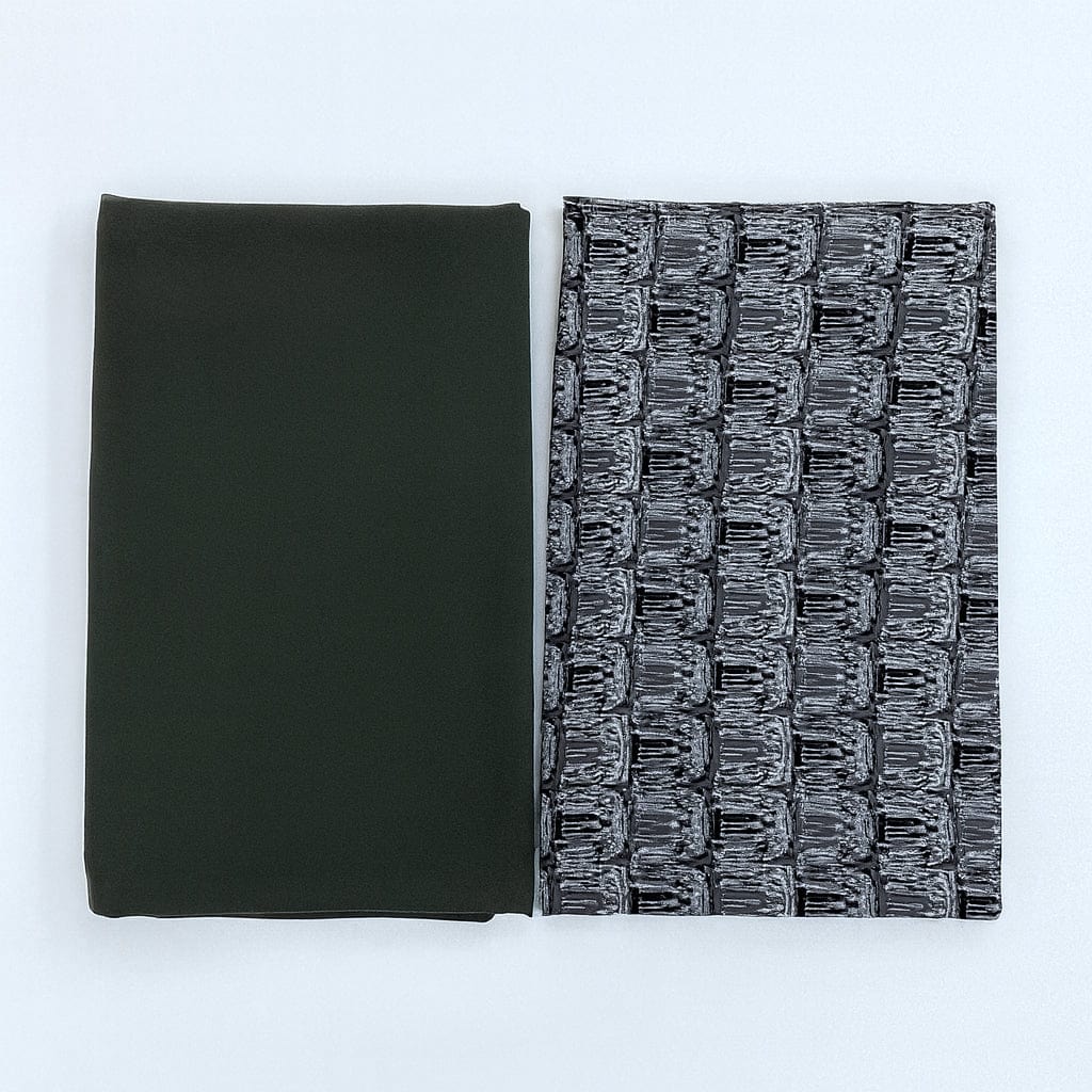 Pound A Metre 6 Metres 6 Metre Bundle – Luxurious Soft Viscose Jersey (1 Plain + 1 Printed) (Bundle 5)
