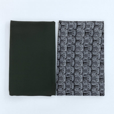 Pound A Metre 6 Metres 6 Metre Bundle – Luxurious Soft Viscose Jersey (1 Plain + 1 Printed) (Bundle 5)