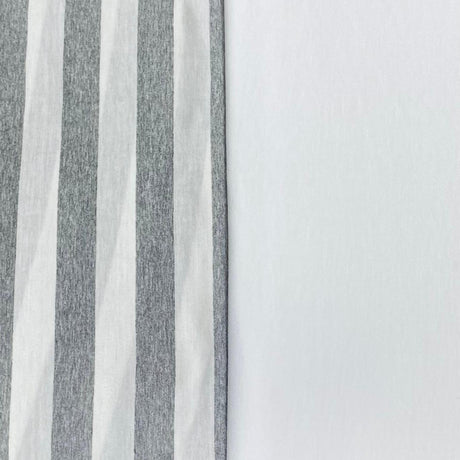 Pound A Metre 6 Metres 6 Metre Bundle – Luxurious Soft Viscose Jersey (1 Plain + 1 Printed) (White & Grey)