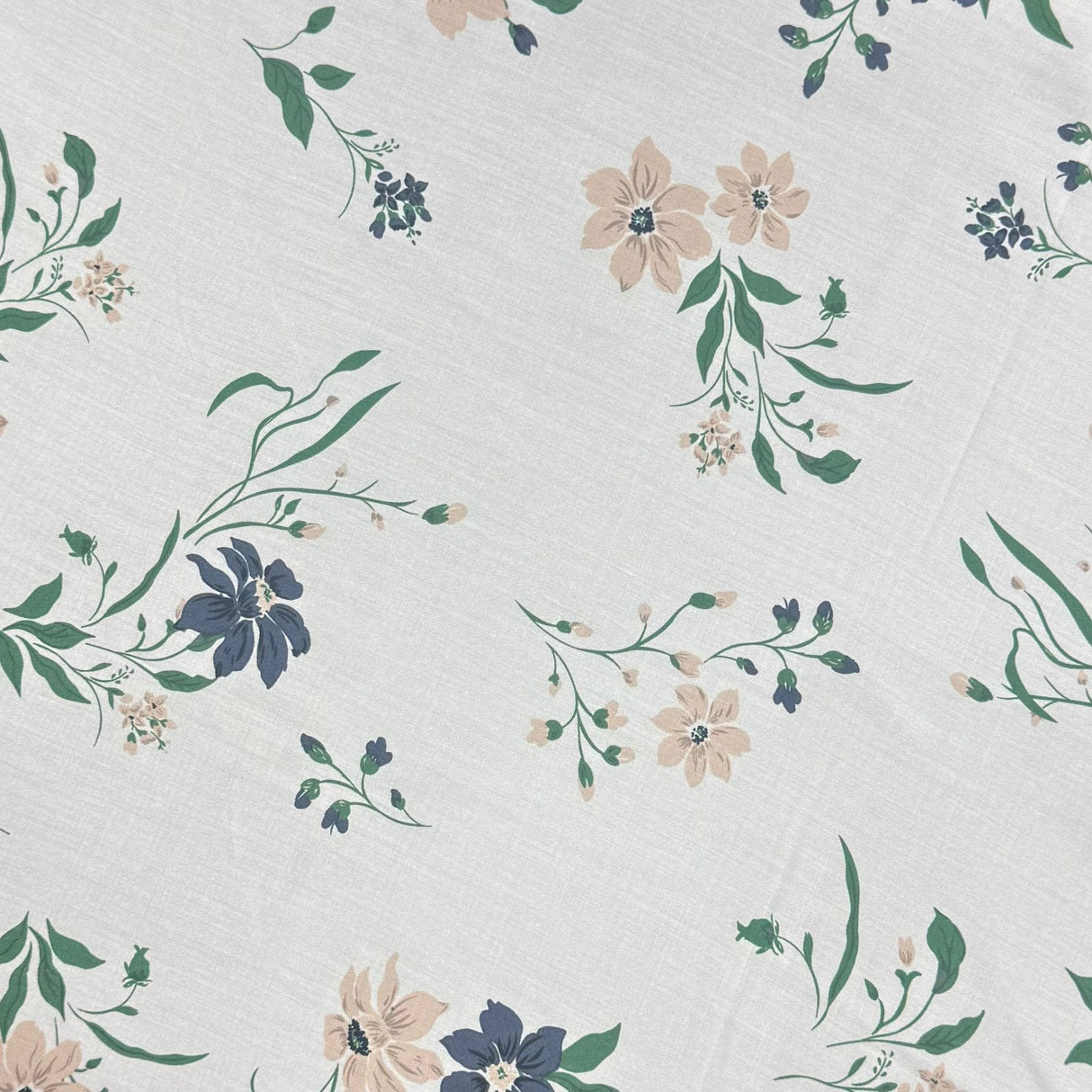 Pound A Metre 6 Metres, Dressmaking Printed & Plain Viscose Bundle- 55" Wide (Cream)