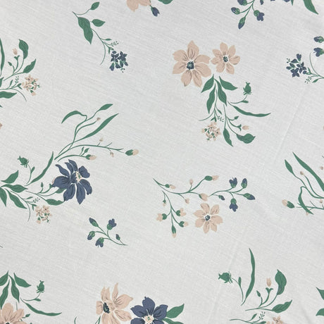 Pound A Metre 6 Metres, Dressmaking Printed & Plain Viscose Bundle- 55" Wide (Cream)