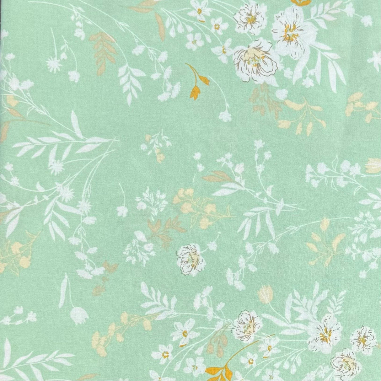 Pound A Metre 6 Metres, Dressmaking Printed & Plain Viscose Bundle- 55" Wide (Green)